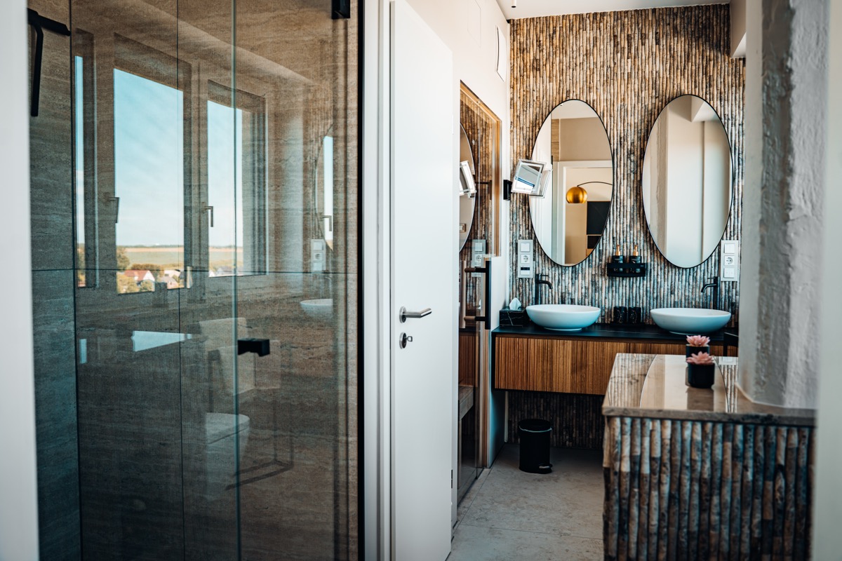 Badezimmer mit Sauna